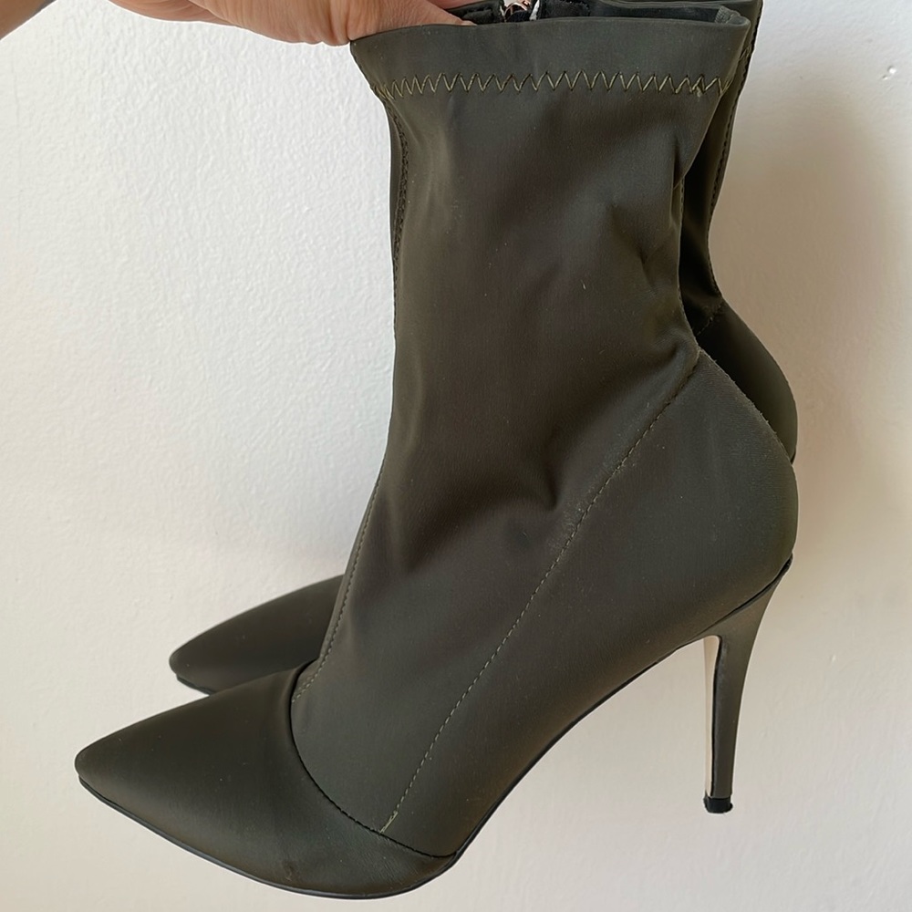 Army Green High Heel Boots